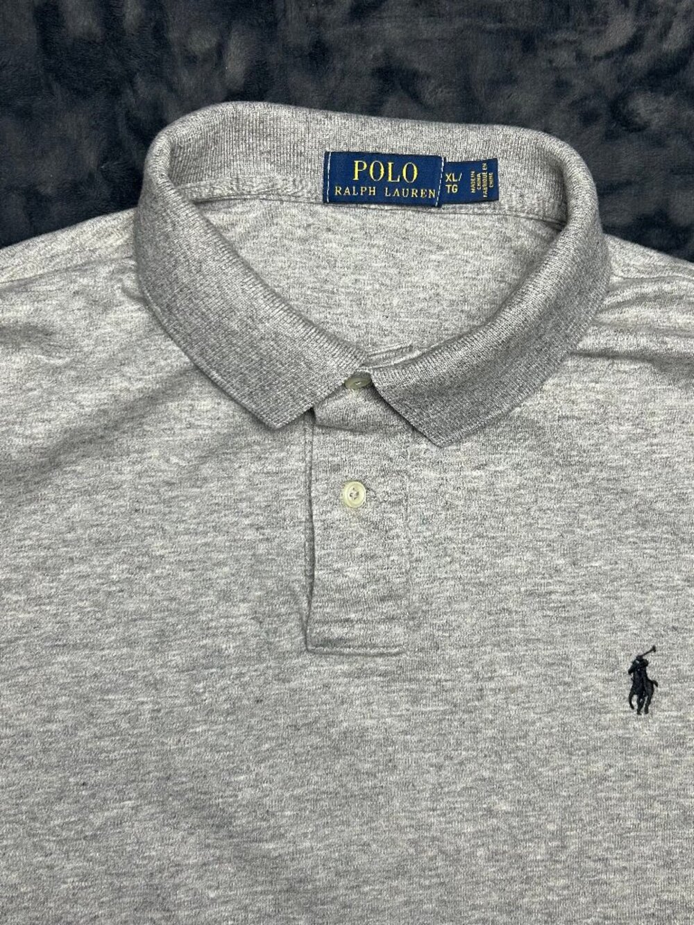 Polo Ralph Lauren Polo Shirt Xl Gray Heather Short Sleeve Cotton Knit Rn 41381